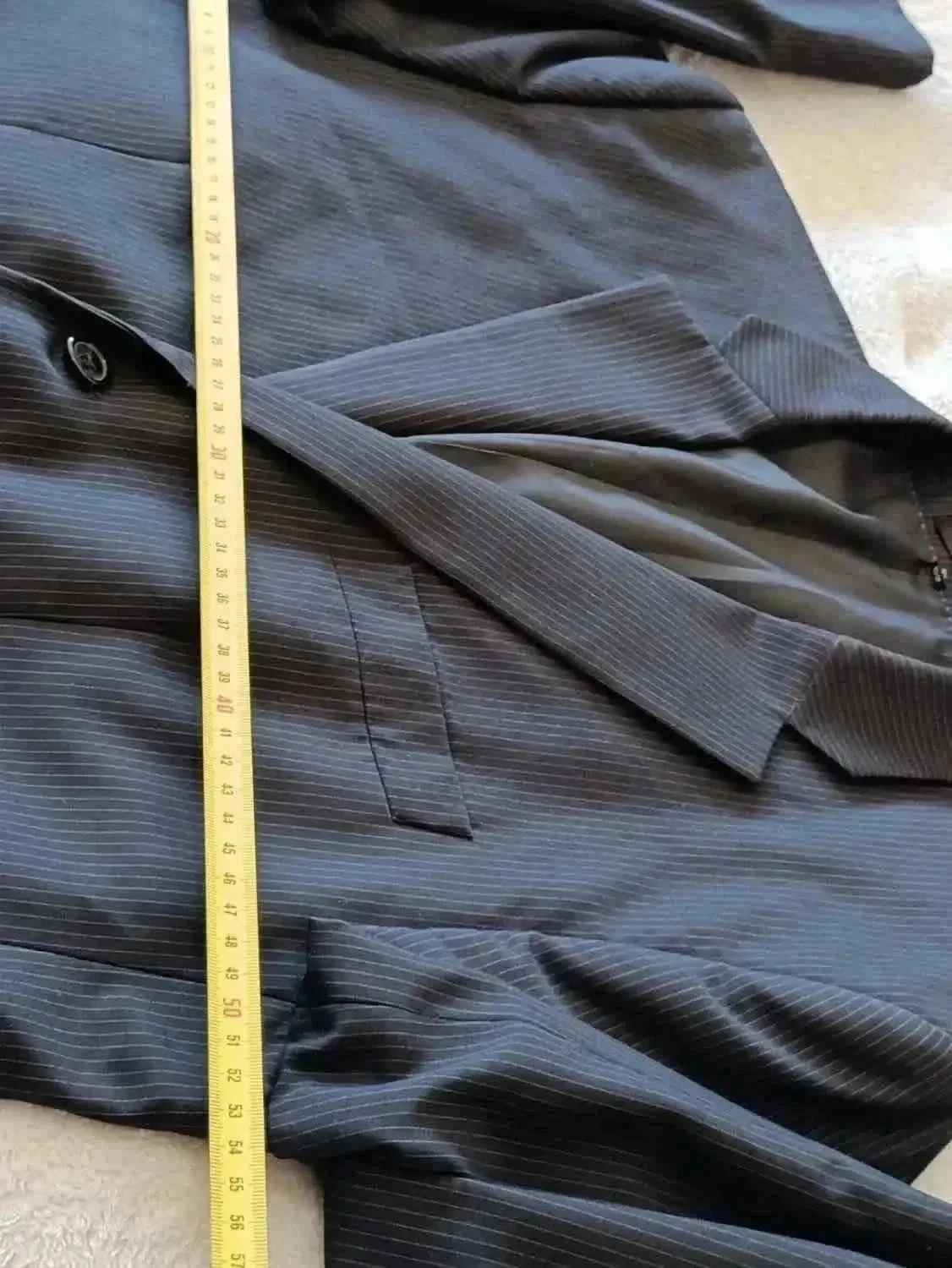 Traje preto listrado branco jaqueta 52 calça 44 – photo 15